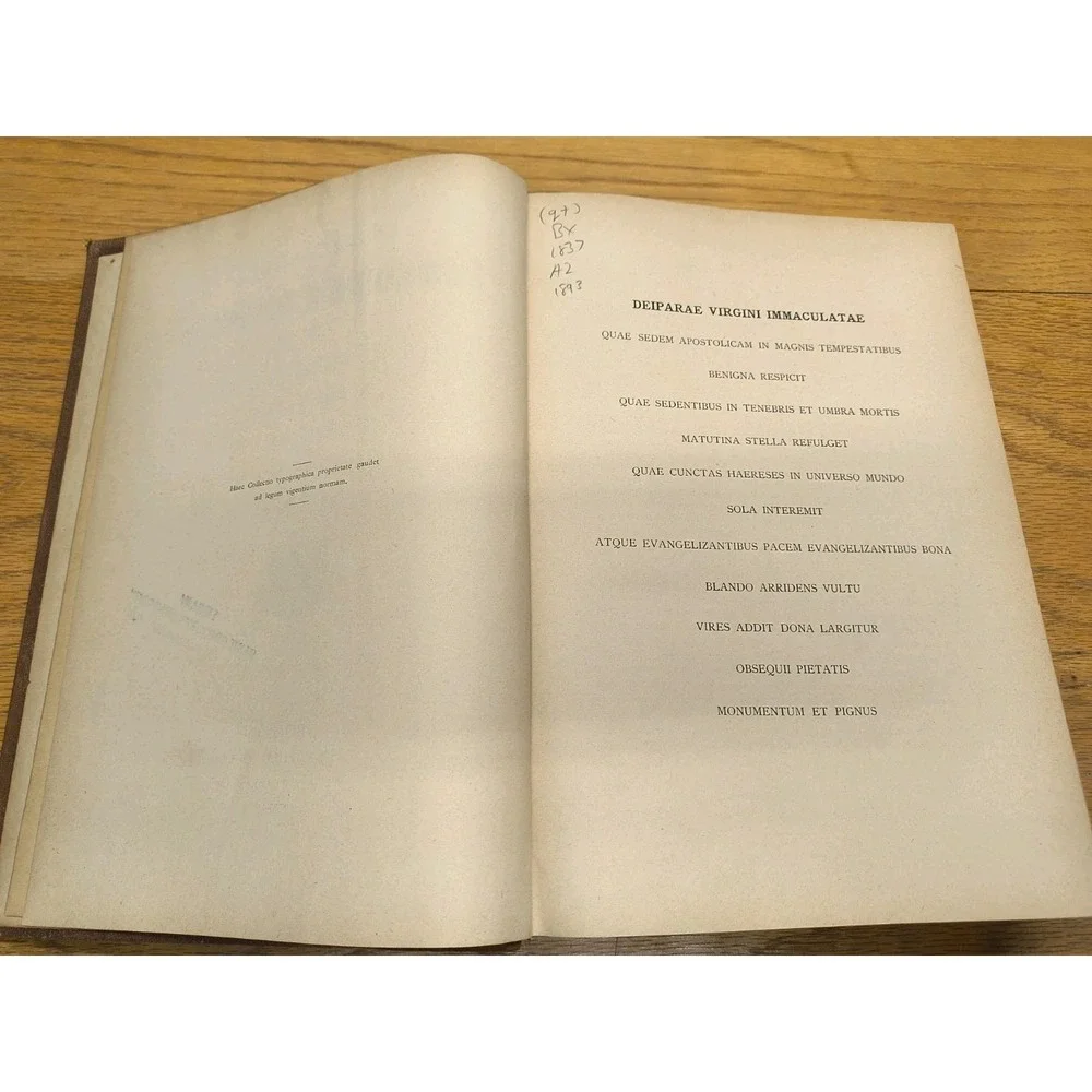 CATHOLIC CHURCH.‎ CONGREGATION OF THE PROPAGANDA FIDE 1893